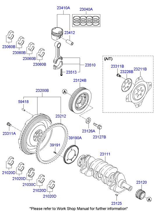 Hyundai 2102025150 - Spessore di registro,Albero a gomiti www.autoricambit.com