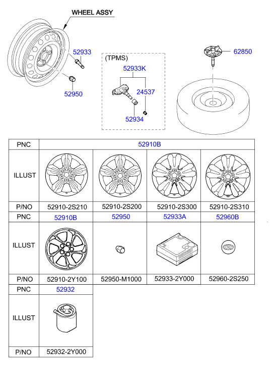 Hyundai 52933-3M000 - Sensore ruota, Press. gonf. pneumatici-Sistema controllo www.autoricambit.com