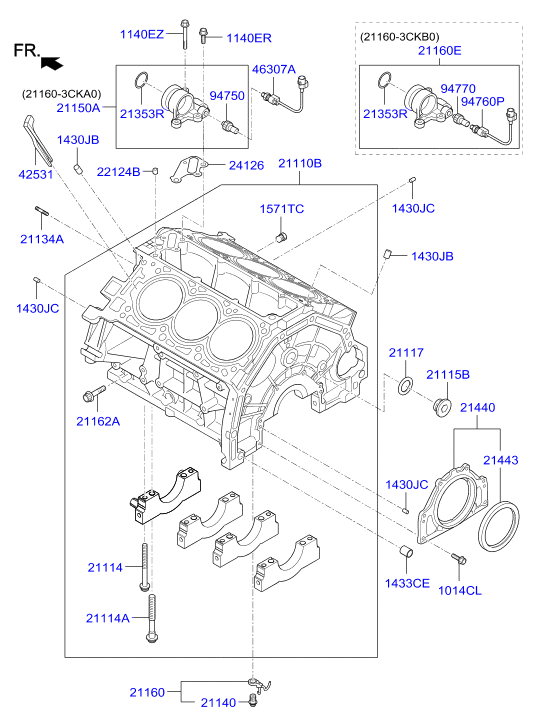 Hyundai (HUATAI) 214433C700 - Paraolio, Albero a gomiti www.autoricambit.com