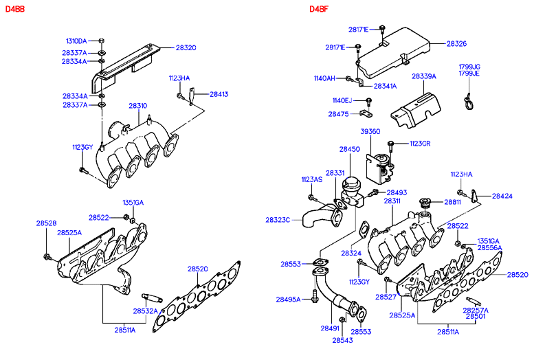 Hyundai 2832442520 - Guarnizione, Collettore aspirazione/scarico www.autoricambit.com