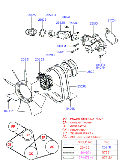 KIA 25100-42001 - Pompa acqua www.autoricambit.com