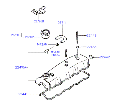 Hyundai 26510 35000 - Chiusura, bocchettone riempimento olio www.autoricambit.com