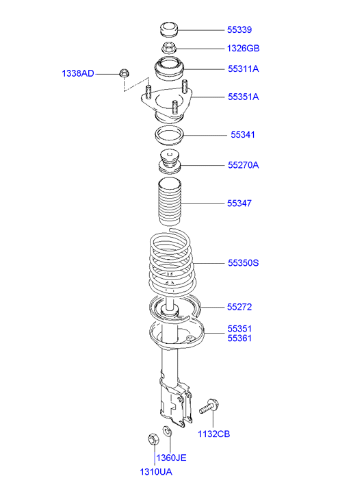 Hyundai 5532622001 - Kit parapolvere, Ammortizzatore www.autoricambit.com