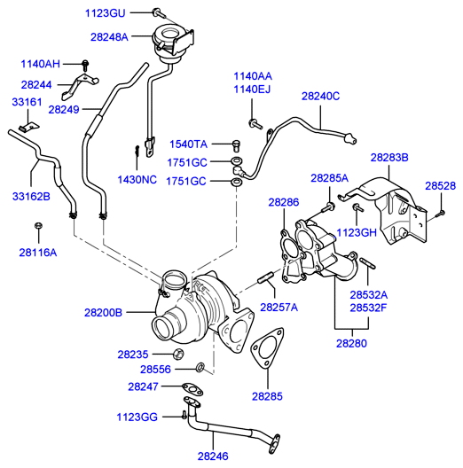 Hyundai 28200-42650 - Turbocompressore, Sovralimentazione www.autoricambit.com