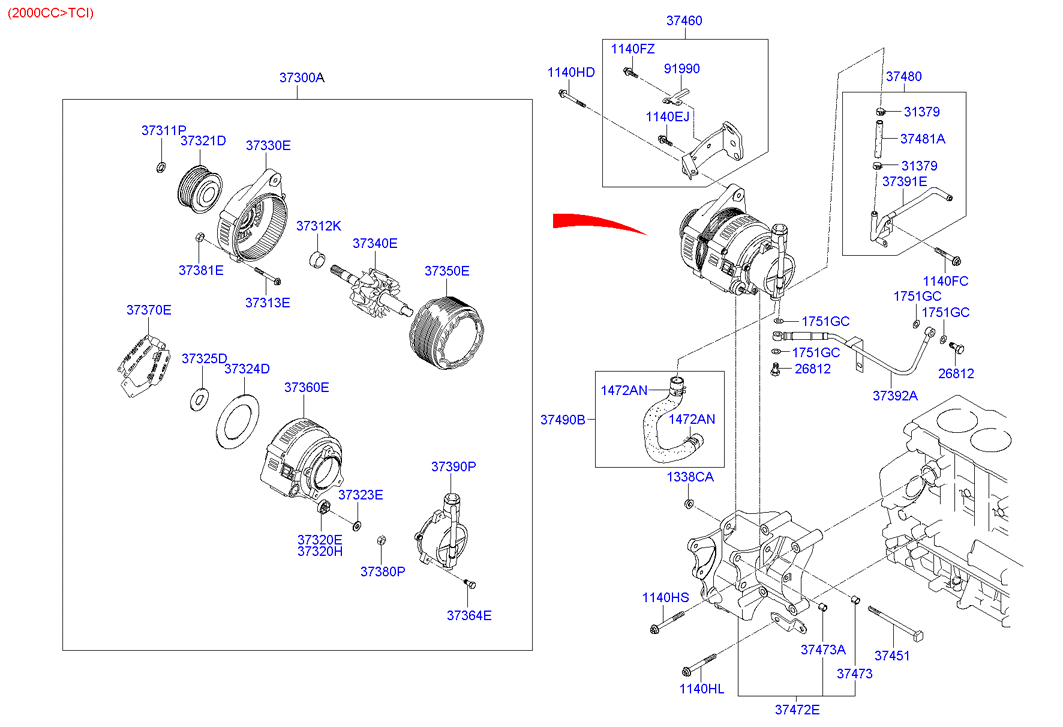 KIA 37300-22650 - Alternatore www.autoricambit.com