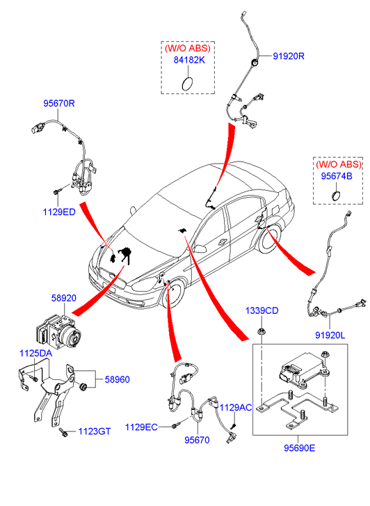 Hyundai 956711E100 - Sensore, N° giri ruota www.autoricambit.com