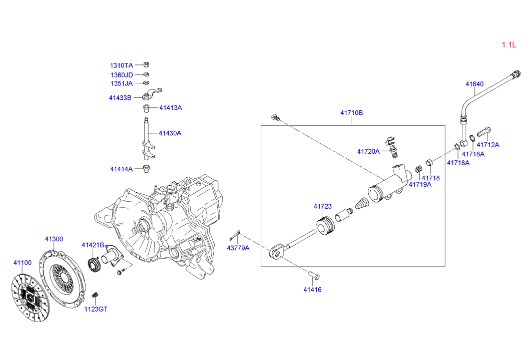 Hyundai 41300-22710 - Spingidisco frizione www.autoricambit.com