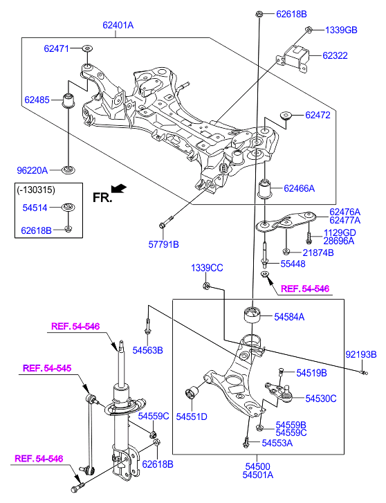 KIA 545012W200 - Sospensione a ruote indipendenti www.autoricambit.com