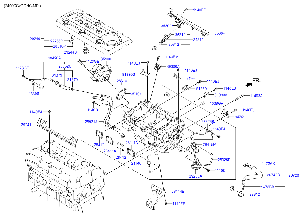 KIA 28313-2G000 - Guarnizione, Collettore aspirazione www.autoricambit.com