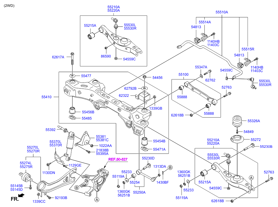 Hyundai 55118 2W100 - Silent Block, Supporto Braccio Oscillante www.autoricambit.com