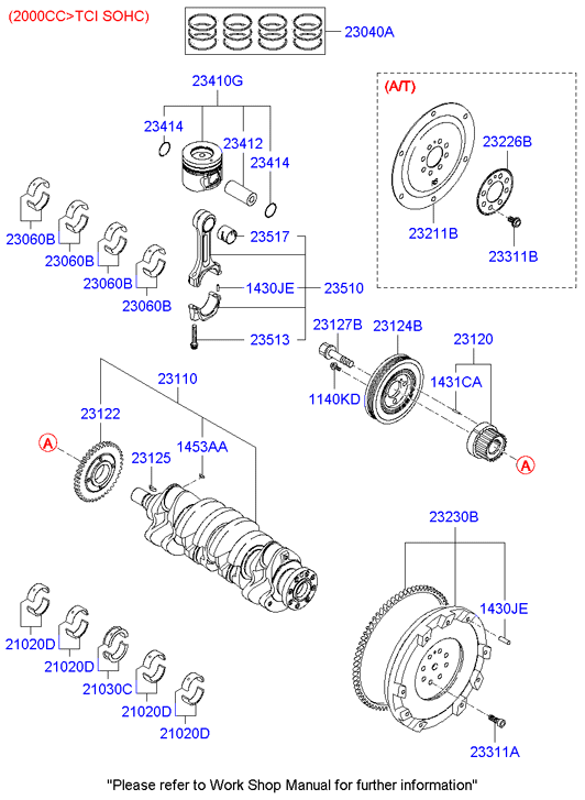 TOYOTA 23060 25100 - Bronzina di biella www.autoricambit.com