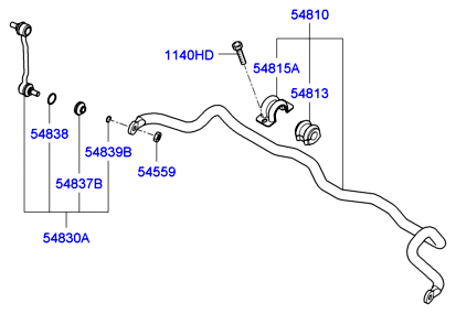 Hyundai 54830-3K000 - Asta/Puntone, Stabilizzatore www.autoricambit.com