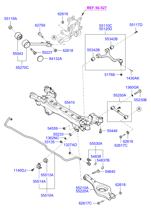 Hyundai 55530-3K000 - Asta/Puntone, Stabilizzatore www.autoricambit.com