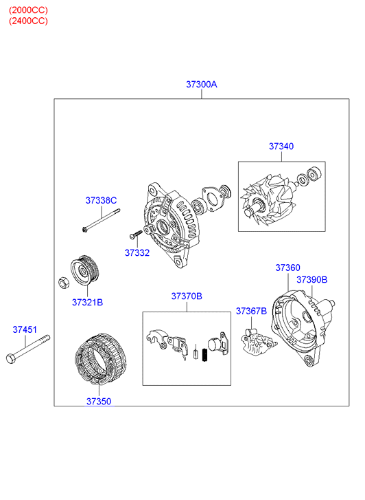 Hyundai 37321-25201 - Puleggia cinghia, Alternatore www.autoricambit.com