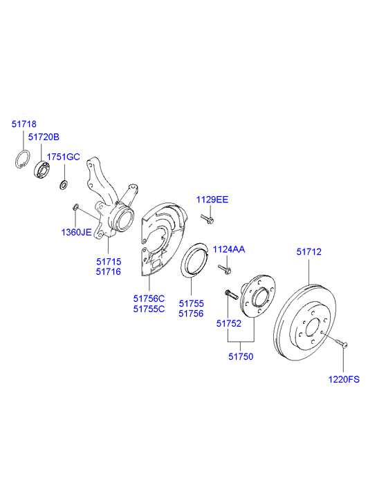 KIA 51718-37000 - Kit cuscinetto ruota www.autoricambit.com