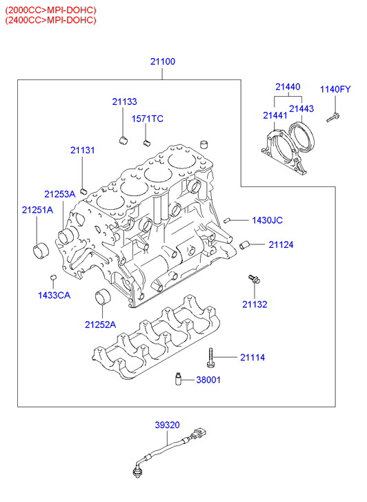 Hyundai 3951038021 - Sensore di detonazione www.autoricambit.com