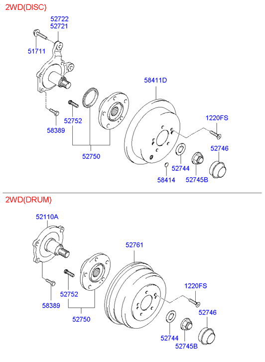 KIA 52750-26100 - Kit cuscinetto ruota www.autoricambit.com