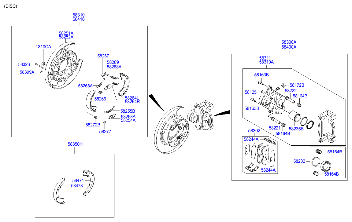 KIA 58302-26A00 - Kit pastiglie freno, Freno a disco www.autoricambit.com