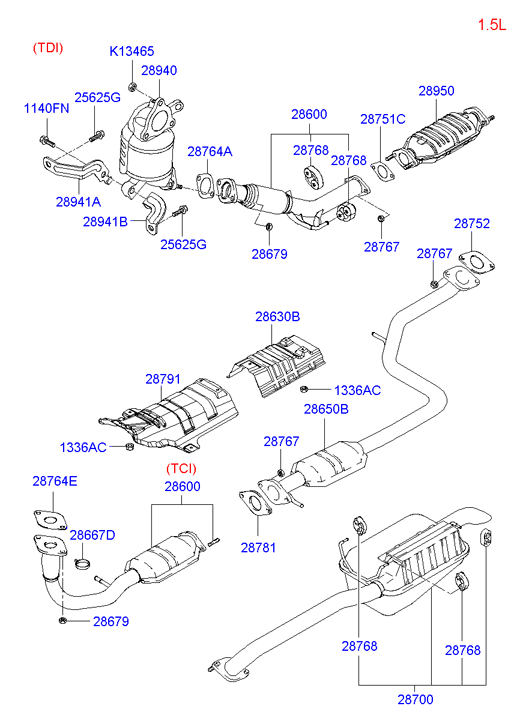 Hyundai 28764-37020 - Guarnizione, Tubo gas scarico www.autoricambit.com