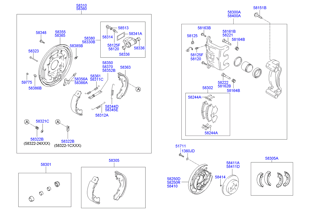 KIA 583021CA00 - Kit pastiglie freno, Freno a disco www.autoricambit.com