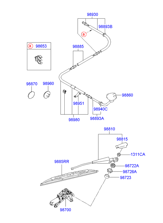 Hyundai 988201C000 - Spazzola tergi www.autoricambit.com