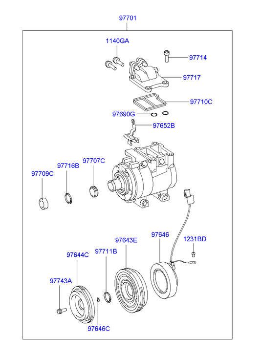 KIA 97701-25200 - Compressore, Climatizzatore www.autoricambit.com