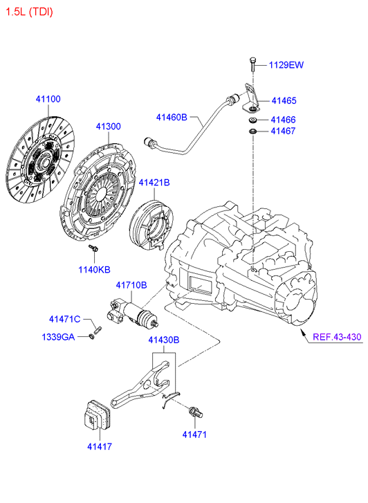 Hyundai 41710 28591 - Cilindro secondario, Frizione www.autoricambit.com