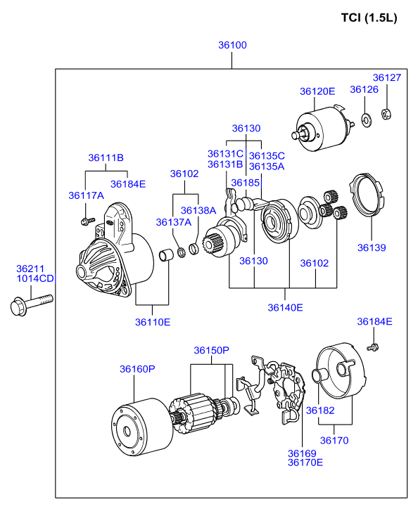 KIA 36100-27510 - Motorino d'avviamento www.autoricambit.com