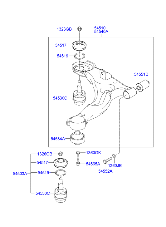 KIA 54503-38A00 - Giunto di supporto / guida www.autoricambit.com