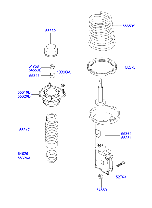 Hyundai 5532617000 - Kit parapolvere, Ammortizzatore www.autoricambit.com