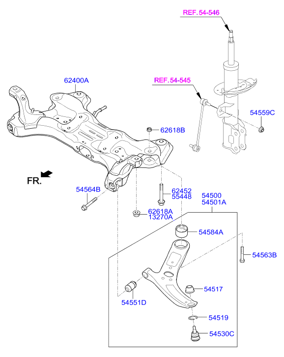 Hyundai 54584 4L000 - Silent Block, Supporto Braccio Oscillante www.autoricambit.com