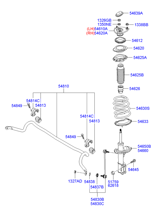 Hyundai (BEIJING) 548401G000 - Asta/Puntone, Stabilizzatore www.autoricambit.com