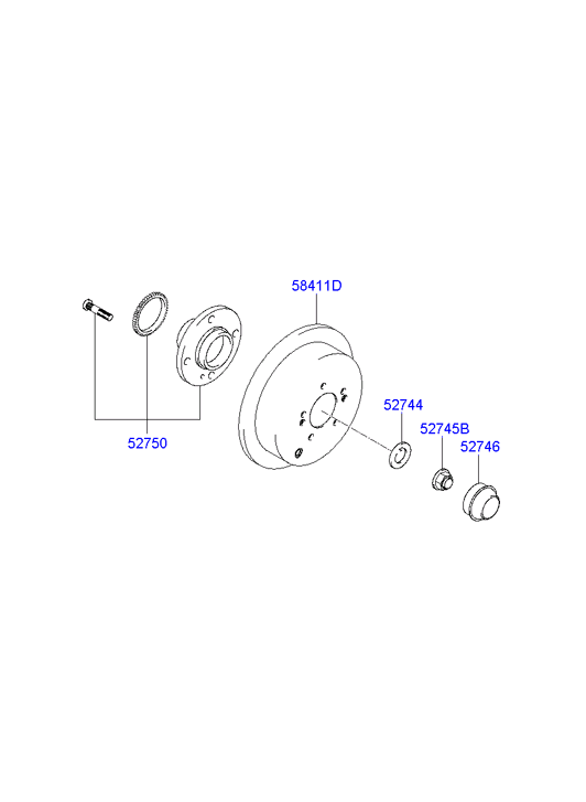 KIA 52710-3A101 - Kit cuscinetto ruota www.autoricambit.com