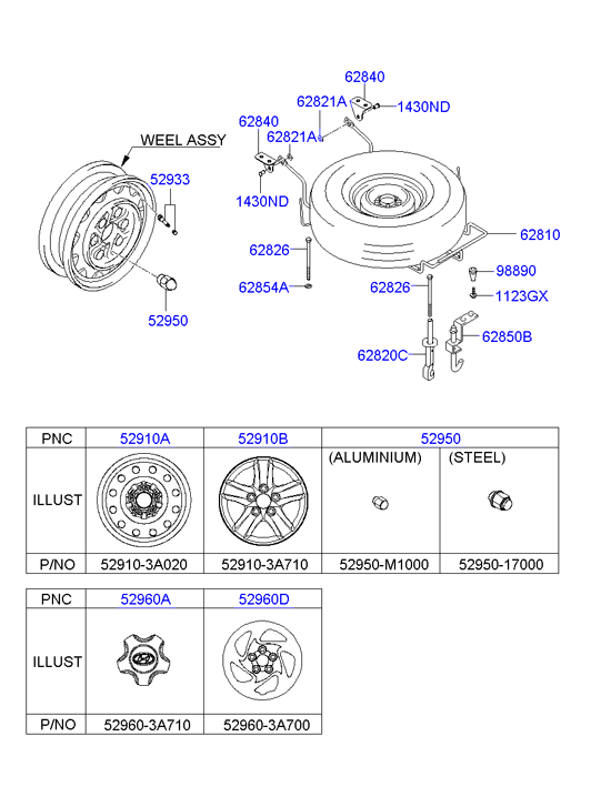 Hyundai 52950-M1000 - Dado ruota www.autoricambit.com