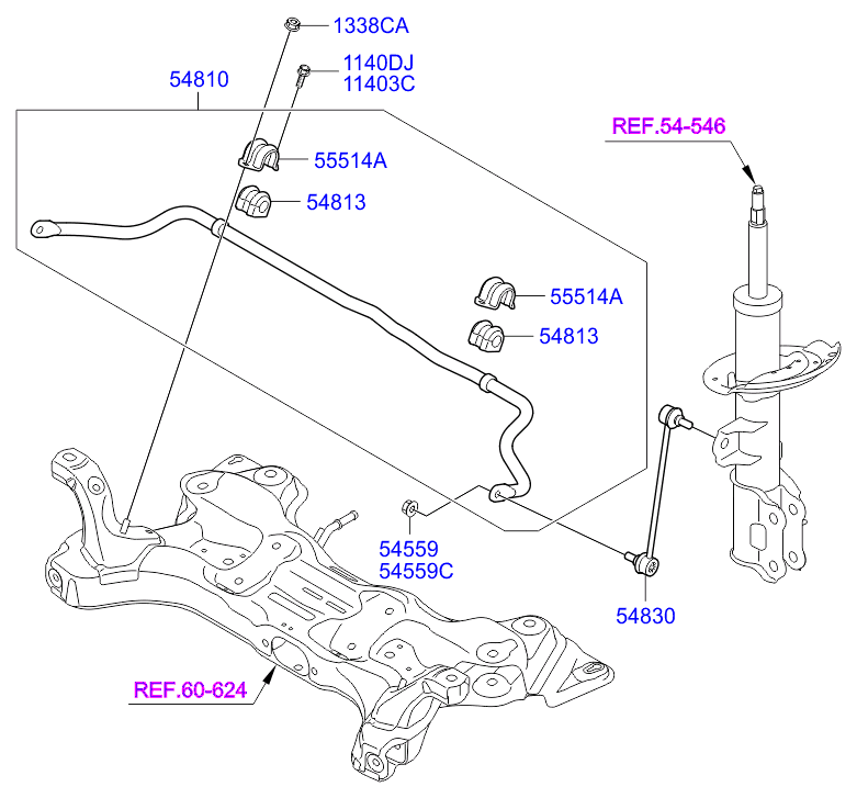 Hyundai (BEIJING) 548300U000 - Asta/Puntone, Stabilizzatore www.autoricambit.com