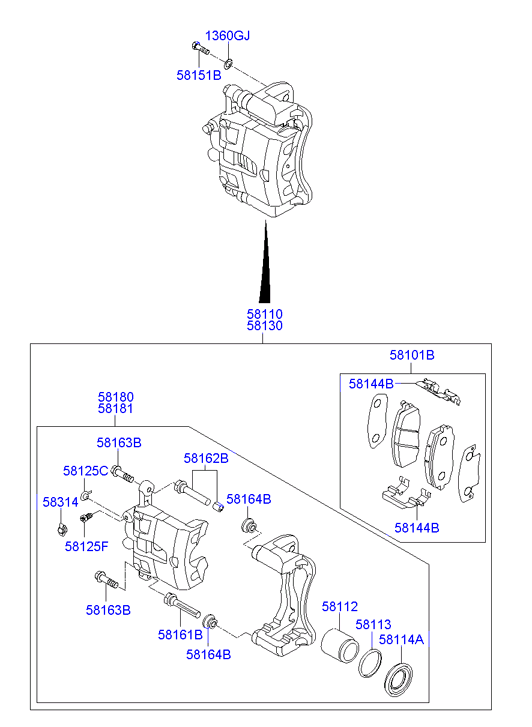 Hyundai 581011RA00 - Kit pastiglie freno, Freno a disco www.autoricambit.com