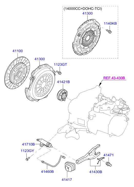 KIA 41100-23136 - Disco frizione www.autoricambit.com