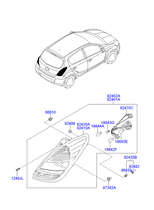 Hyundai 92402-1J000 - Luce posteriore www.autoricambit.com