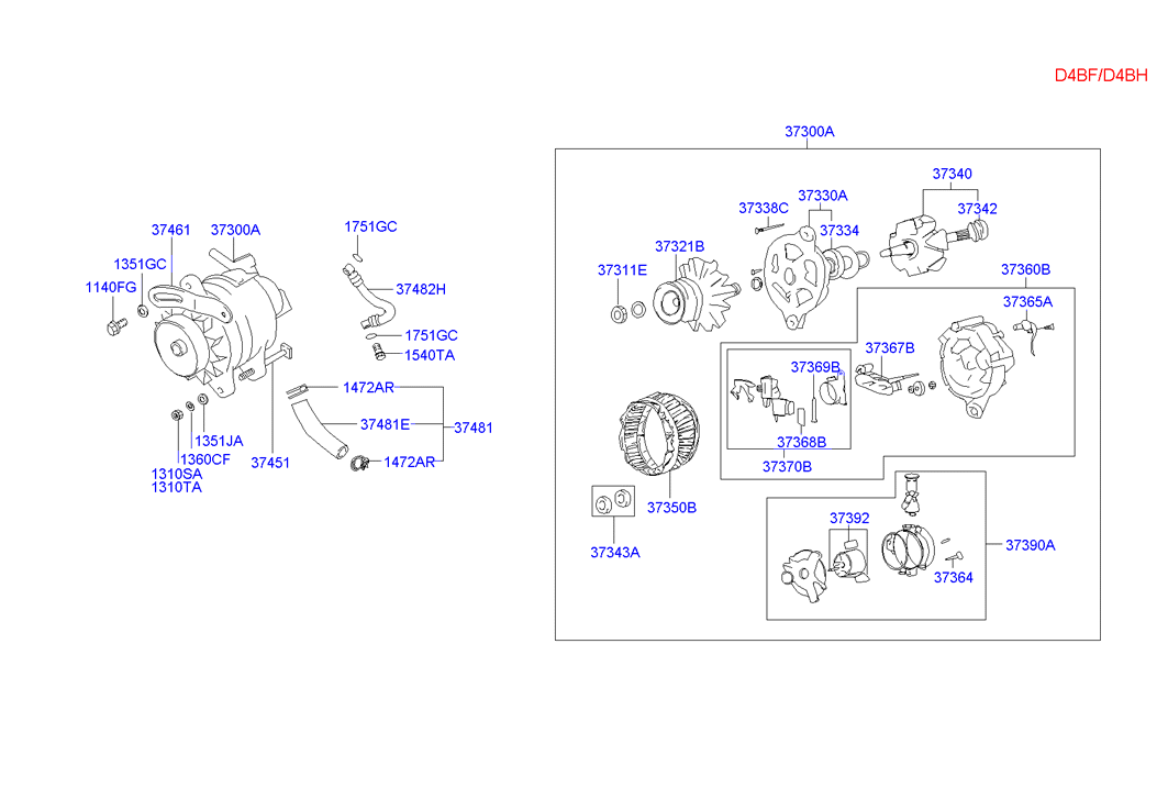 Hyundai (BEIJING) 37300-42870 - Alternatore www.autoricambit.com