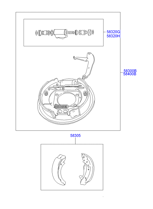 Mitsubishi SB000102 - Kit freno, freni a tamburo www.autoricambit.com