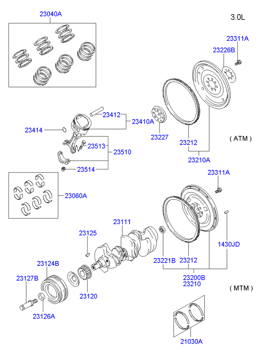 KIA 23060-42000 - Bearing set - con rod www.autoricambit.com