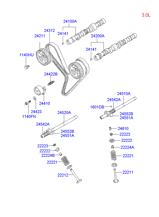 Hyundai 24100-42500 - Albero a camme www.autoricambit.com