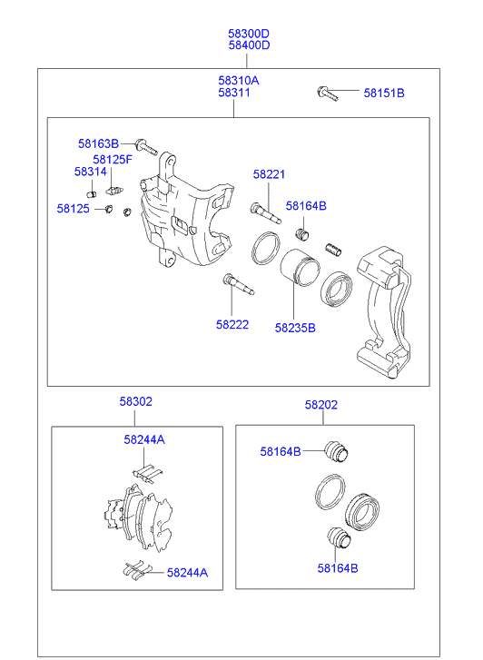 KIA 58302-2EA31 - Kit pastiglie freno, Freno a disco www.autoricambit.com