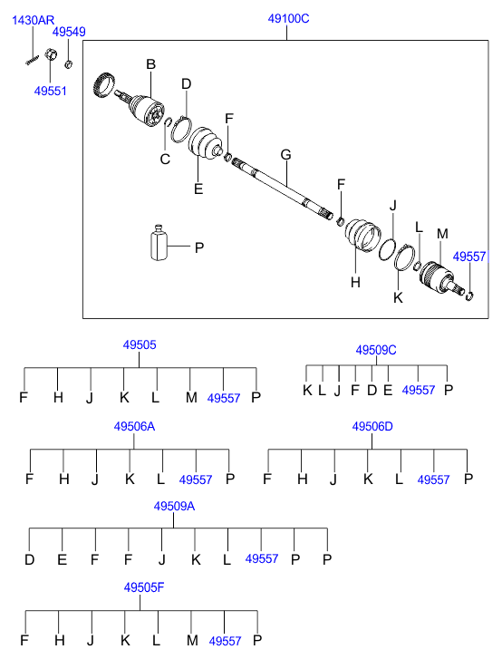 Hyundai 49509-2EA60 - Cuffia, Semiasse www.autoricambit.com