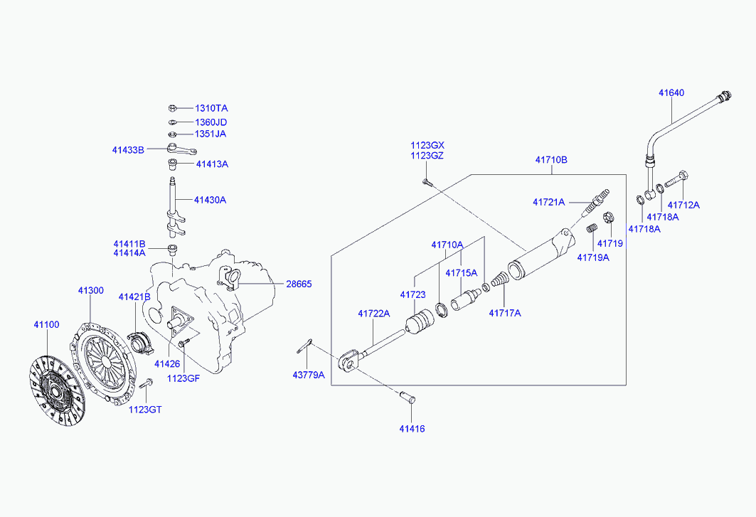 Hyundai 41300-28050 - Spingidisco frizione www.autoricambit.com