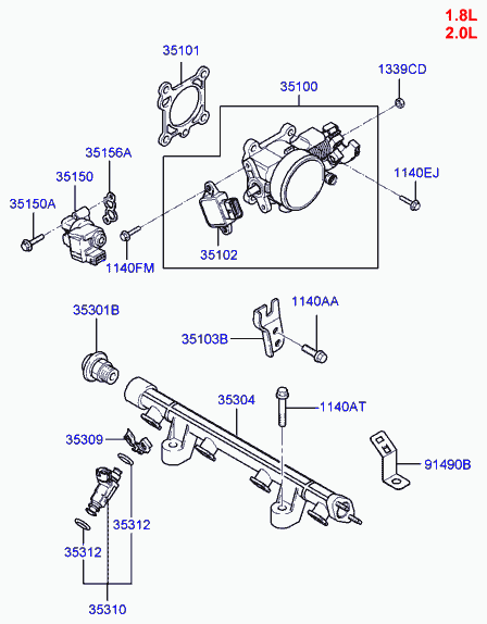 KIA 35170 23500 - Sensore, Regolazione valvola farfalla www.autoricambit.com