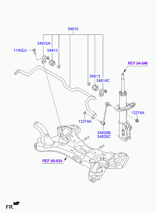 KIA 54830-B4000 - Asta/Puntone, Stabilizzatore www.autoricambit.com