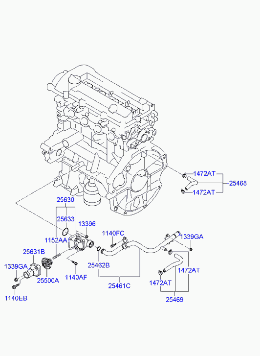 KIA 25500 2B400 - Termostato, Refrigerante www.autoricambit.com