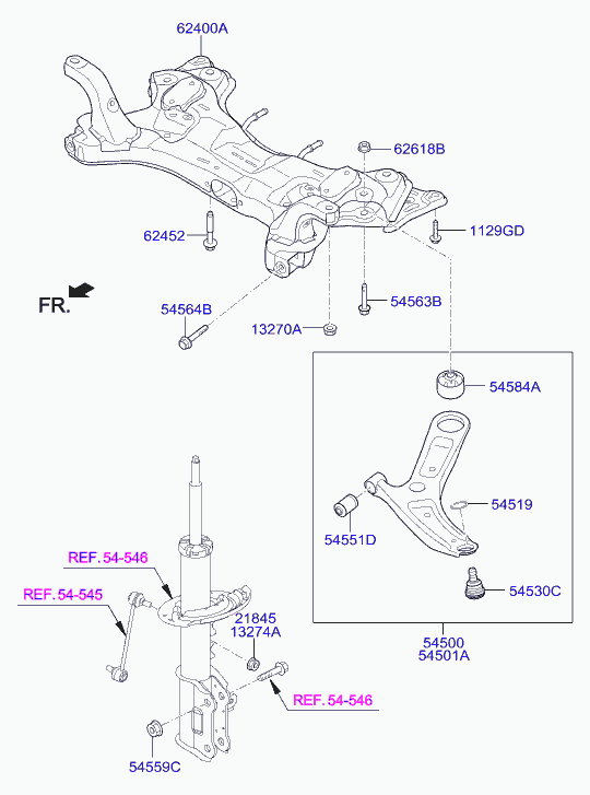 Hyundai 54500-B9000 - Sospensione a ruote indipendenti www.autoricambit.com