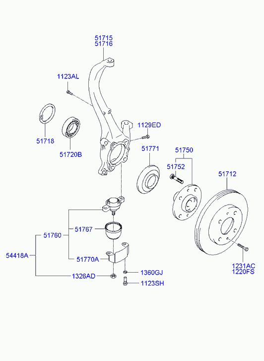 Hyundai 51718-38010 - Kit cuscinetto ruota www.autoricambit.com